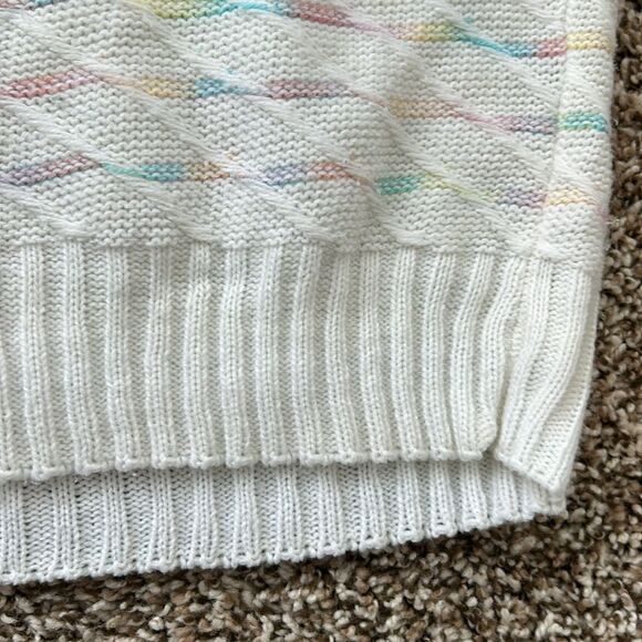 Vintage 70s 80s Brunny Rainbow Shortsleeve Crewneck Sweater - Picture 11 of 12